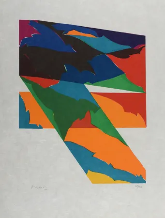 Litografia Dorazio - Composition (#E), 1976 - Hand-signed