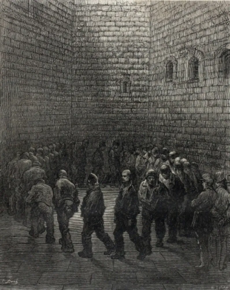 Incisione Su Legno Doré - London - A Pilgrimage