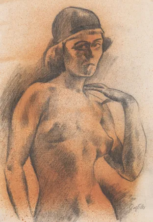 Non Tecnico Dressler - Weiblicher Akt mit Kopfbedeckung