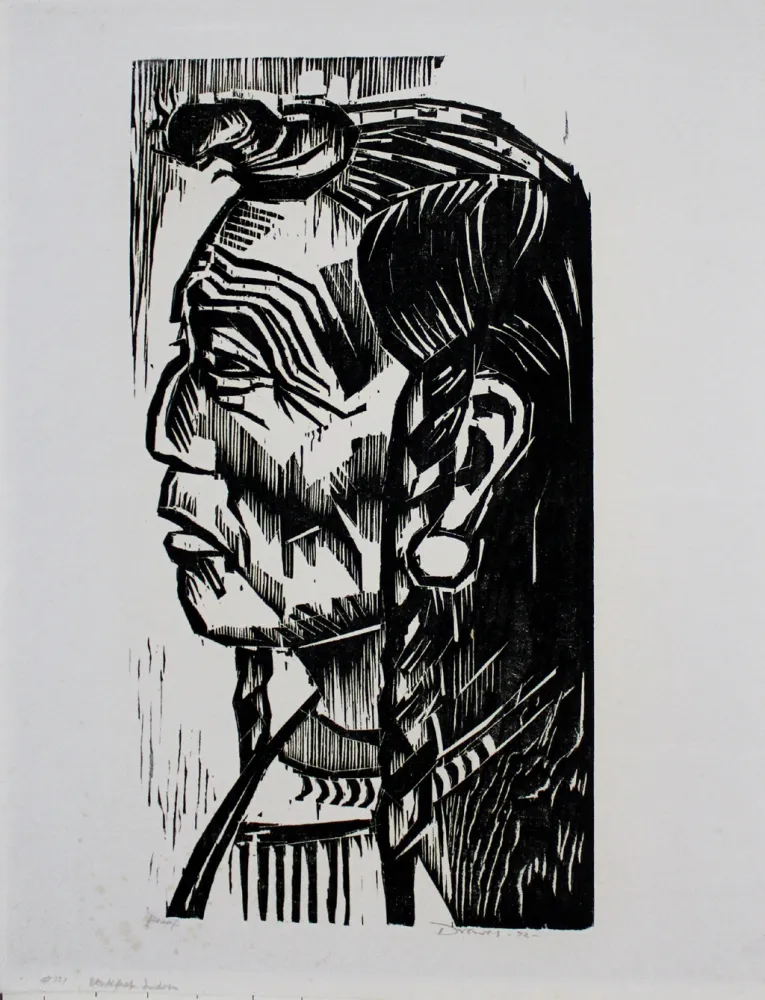 Incisione Su Legno Drewes - Blackfoot