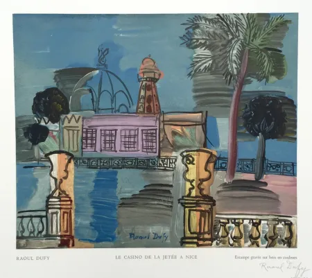 Incisione Su Legno Dufy - Le Casino de la Jetée a Nice