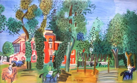 Litografia Dufy - Le Paddock a Deauville