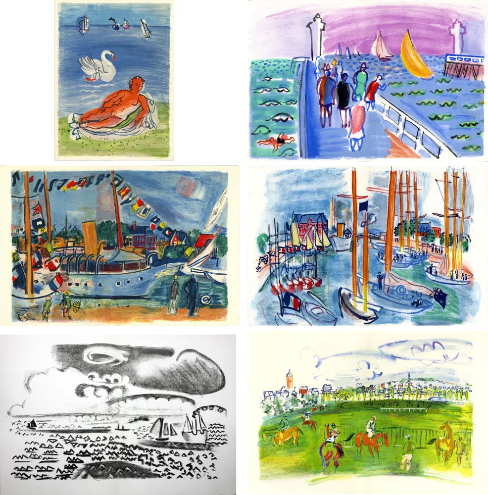 Libro Illustrato Dufy - M. de Saint-Pierre : LES CÔTES NORMANDES. Lithographies de Raoul Dufy (1961)