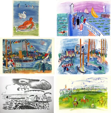 Libro Illustrato Dufy - M. de Saint-Pierre : LES CÔTES NORMANDES. Lithographies de Raoul Dufy (1961)