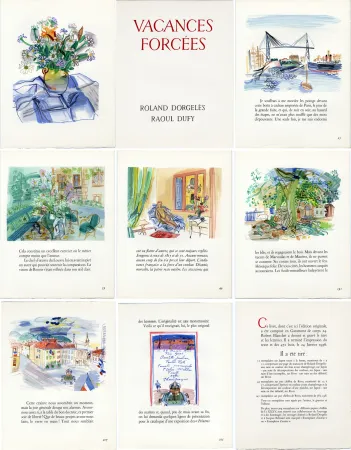 Libro Illustrato Dufy - R. Dorgelès. VACANCES FORCÉES. 24 bois en couleur (1956)