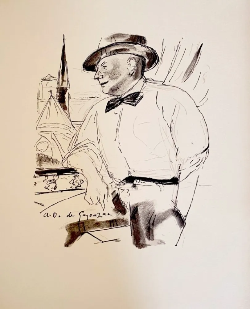 Litografia Dunoyer De Segonzac - Dig à sa fenêtre