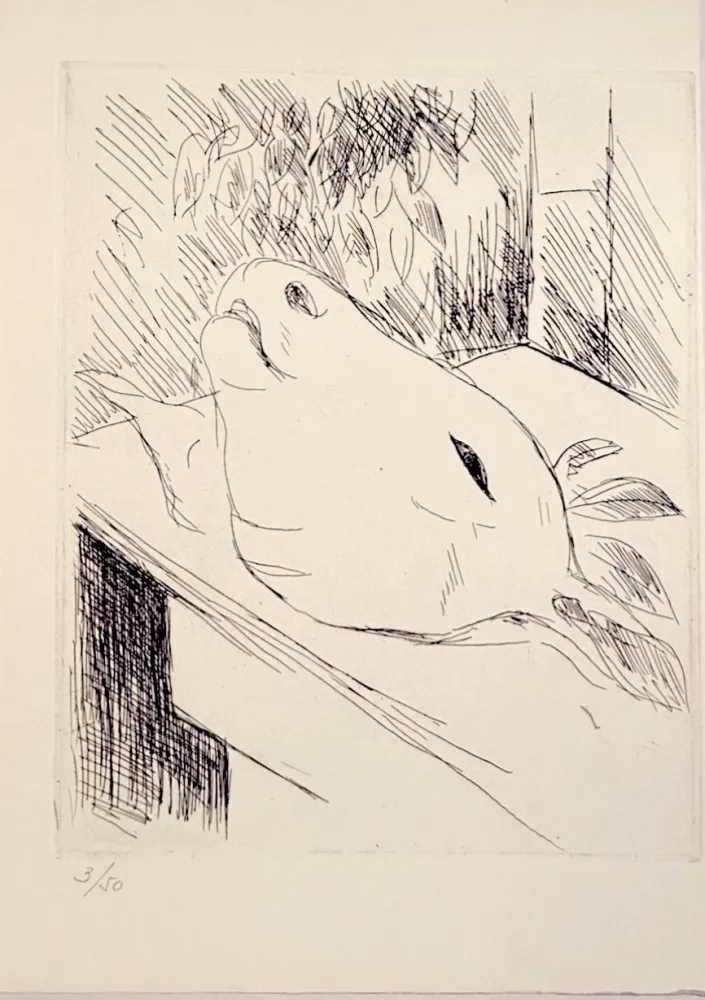 Litografia Dunoyer De Segonzac - La tête de veau