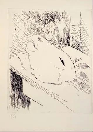 Litografia Dunoyer De Segonzac - La tête de veau