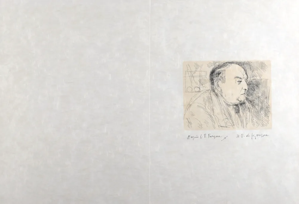 Litografia Dunoyer De Segonzac - Portrait de Léon-Paul Fargue, 1964