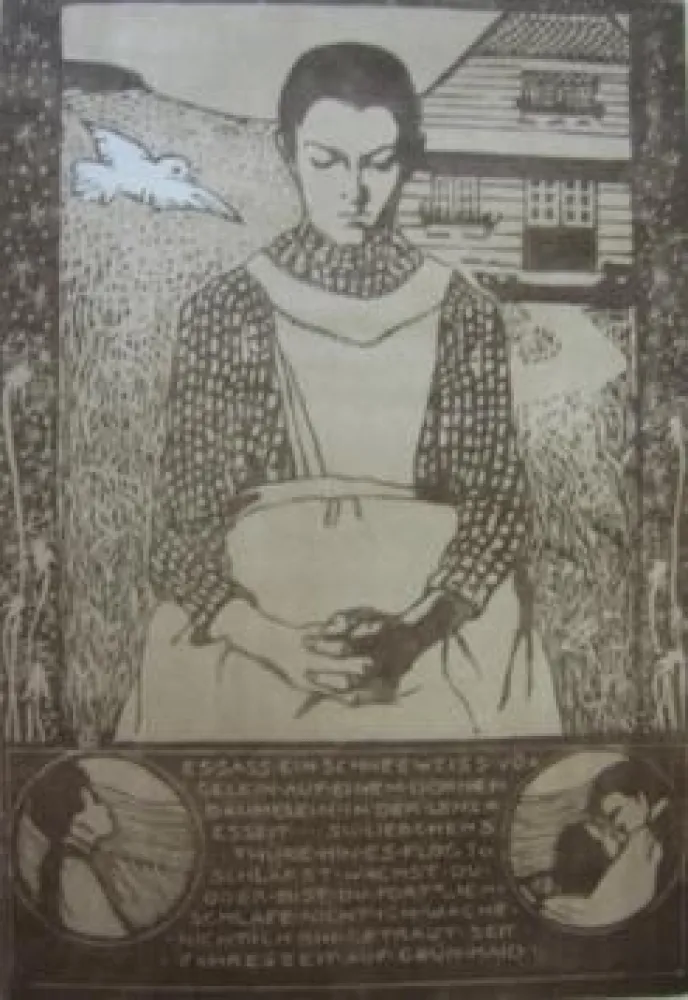 Incisione Su Legno Dutczynska - Ein schneeweiss Vögelein / A Snow-White Little Bird