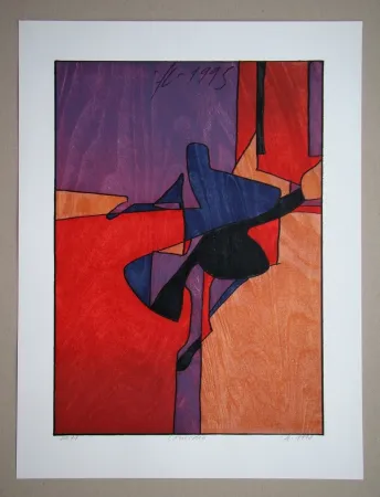 Incisione Su Legno Eggenschwiler - Comedia