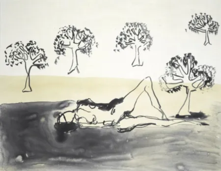 Litografia Emin - Laying with the Olive Trees