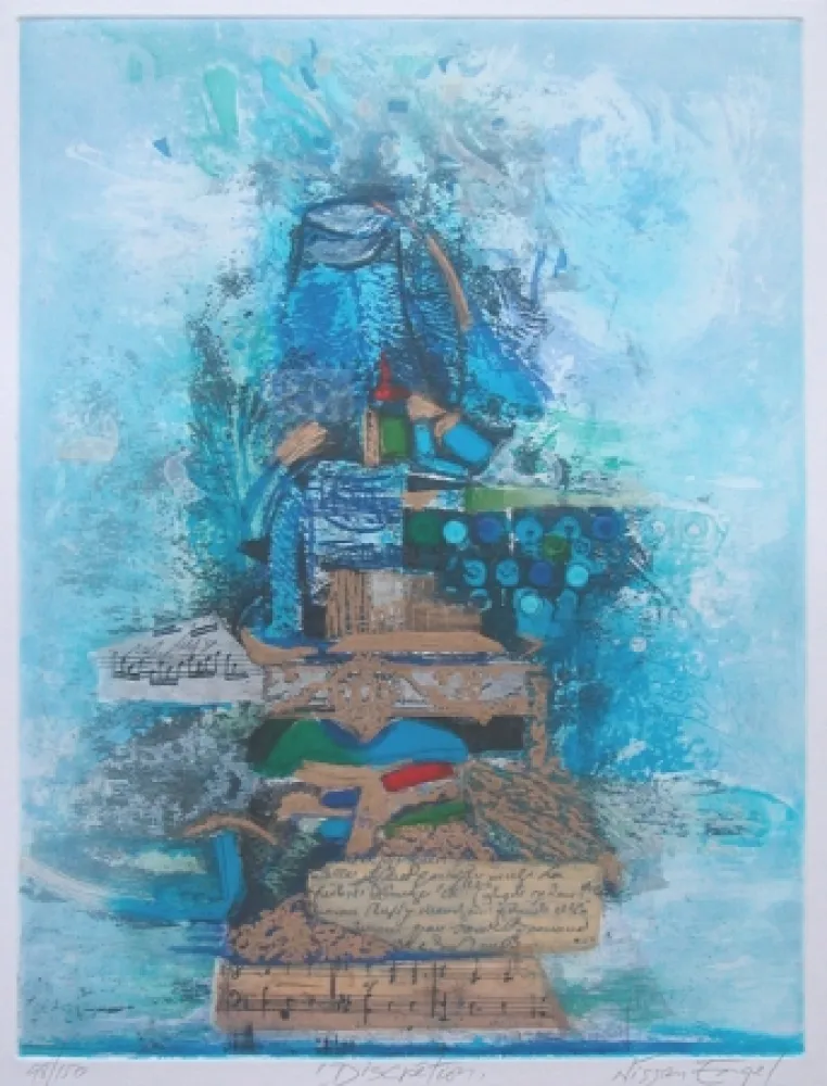 Incisione Engel - DISCRETION -Technique mixte originale signée