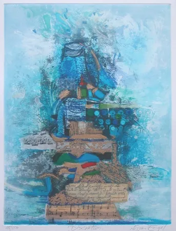 Incisione Engel - DISCRETION -Technique mixte originale signée