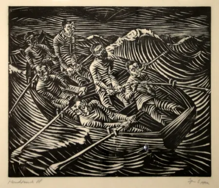 Incisione Su Legno Epper - Rettungsboot I