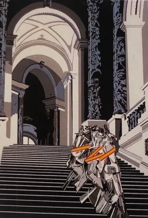 Serigrafia Equipo Cronica - Desnudo bajando la escalera