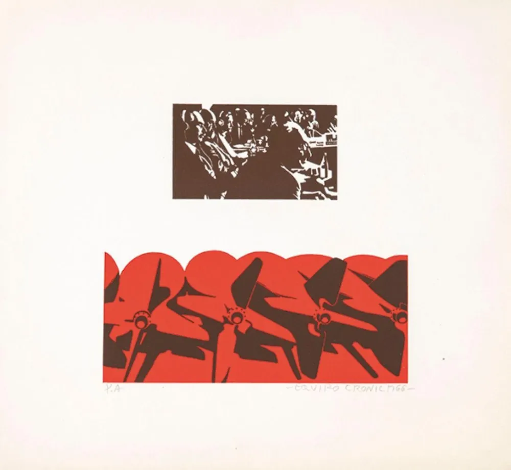 Serigrafia Equipo Cronica - Hélices (rojo)