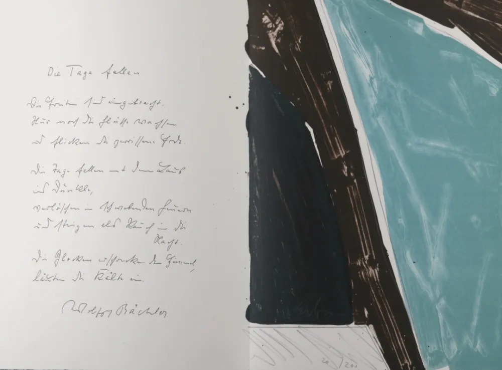 Litografia Erben - Die Tage Fallen, 1987 - Hand-signed