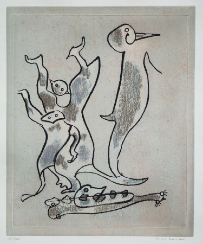 Acquaforte E Acquatinta Ernst - Entre chiens et loups