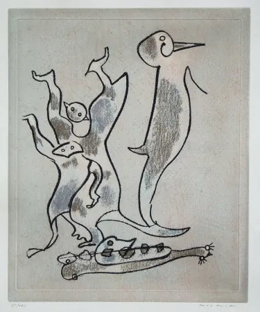 Acquaforte E Acquatinta Ernst - Entre chiens et loups