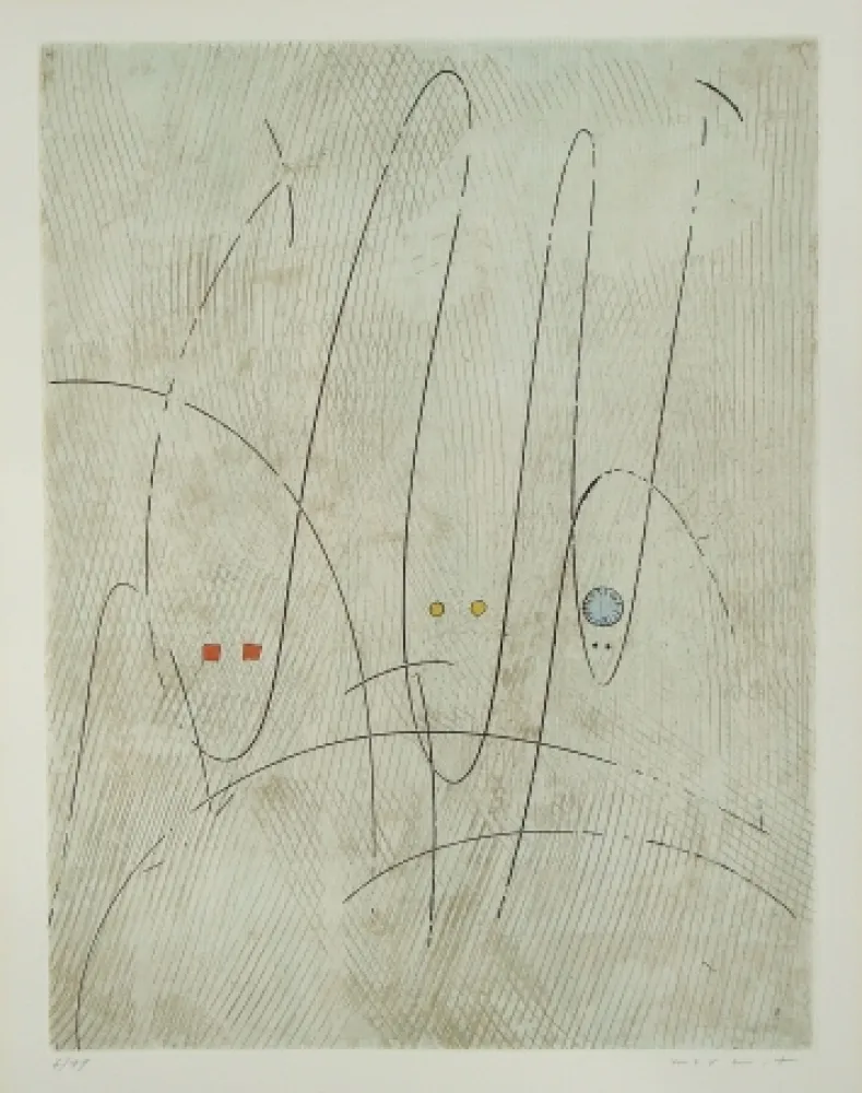 Acquaforte E Acquatinta Ernst - Les Requins ou Trois requins en quête d'une victime