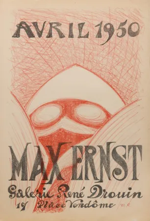 Litografia Ernst - MASQUE. [Affiche pour une exposition à la galerie René Drouin]