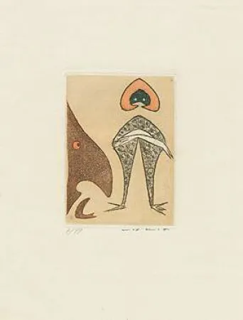 Acquatinta Ernst - Ohne Titel bzw. Le chapeau rouge,