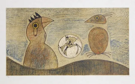 Litografia Ernst - Oiseaux Souterrains