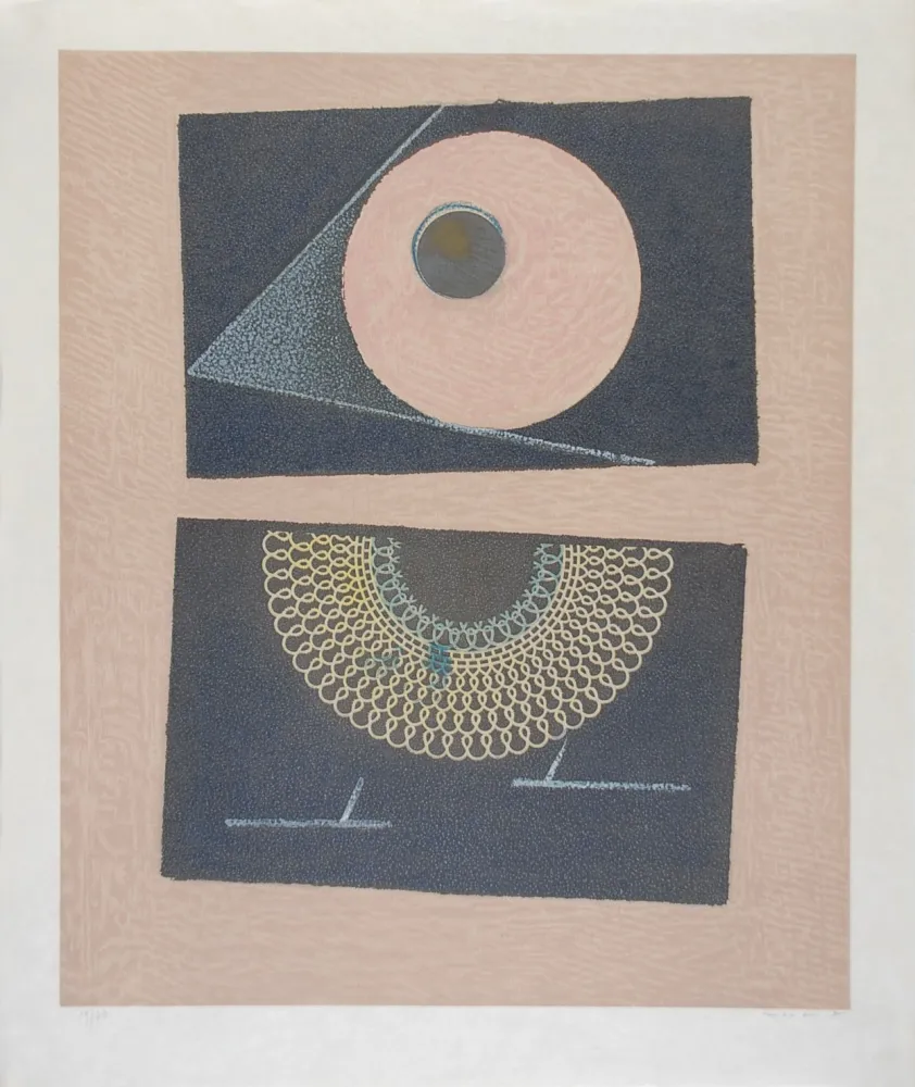 Litografia Ernst - Veilleuse au seuil de nos terrassements