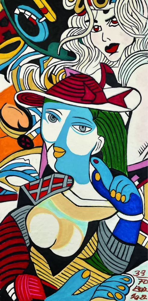 Incisione Erro - FEMME AU CHAPEAU