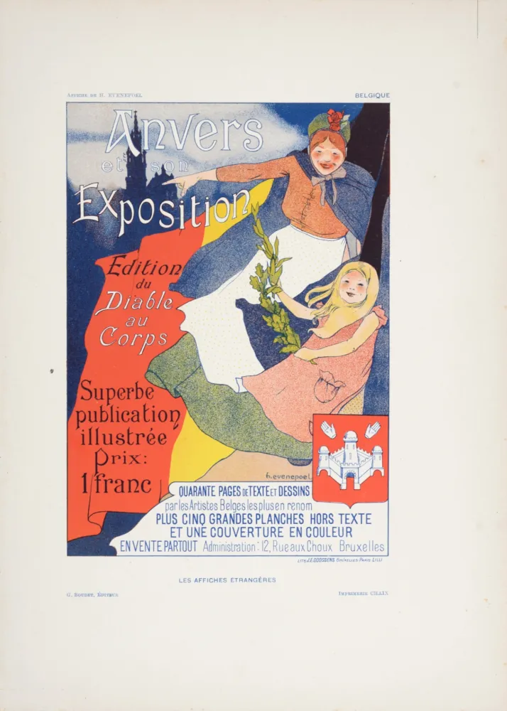 Litografia Evenepoel - Anvers et son exposition, 1897