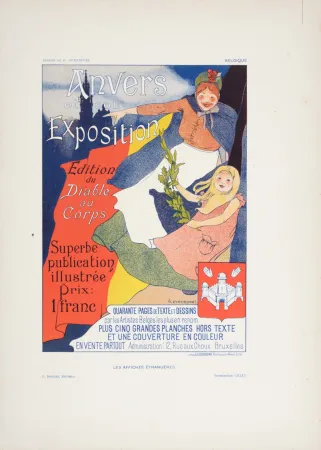 Litografia Evenepoel - Anvers et son exposition, 1897