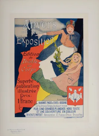 Litografia Evenepoel - Les Maîtres de l'Affiche : Anvers et son exposition, 1897