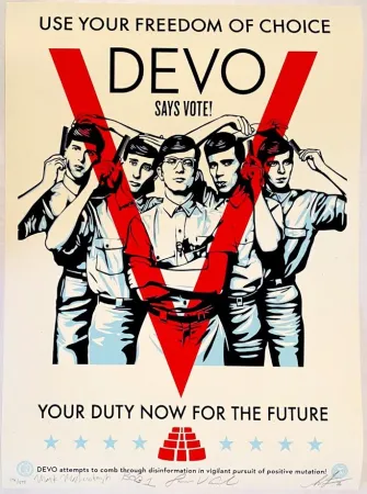 Serigrafia Fairey - DEVO Vote!
