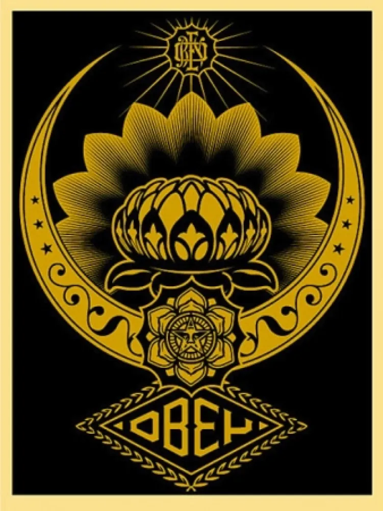 Serigrafia Fairey - Lotus Ornament Gold 