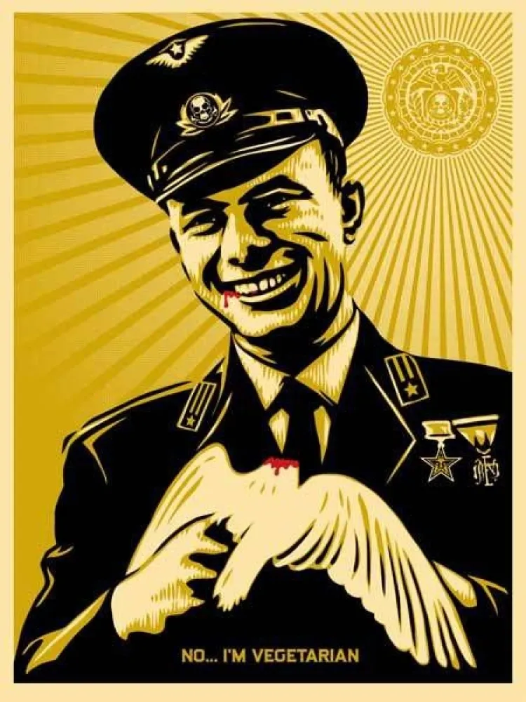 Serigrafia Fairey - No, I'm Vegetarian