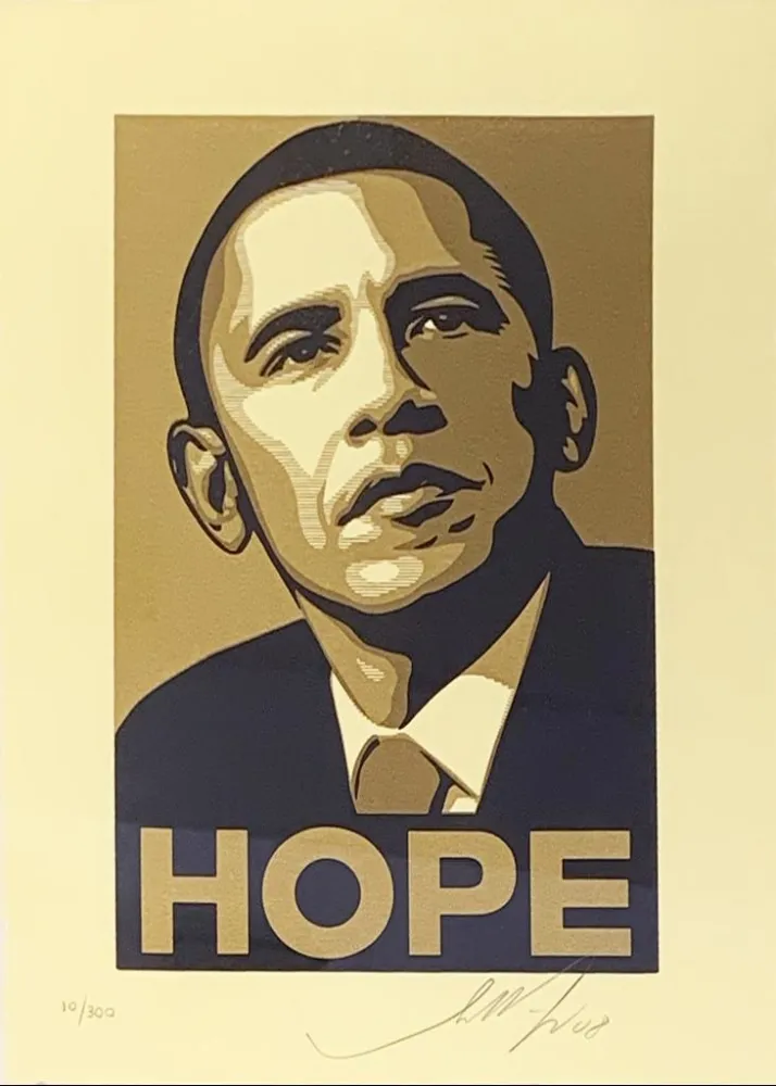 Serigrafia Fairey - Obama Hope Gold from Artists for Obama Portfolio