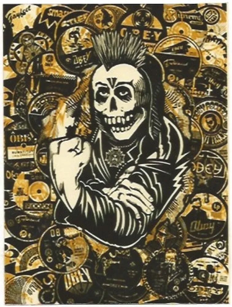 Serigrafia Fairey - Psycho Posse Gold