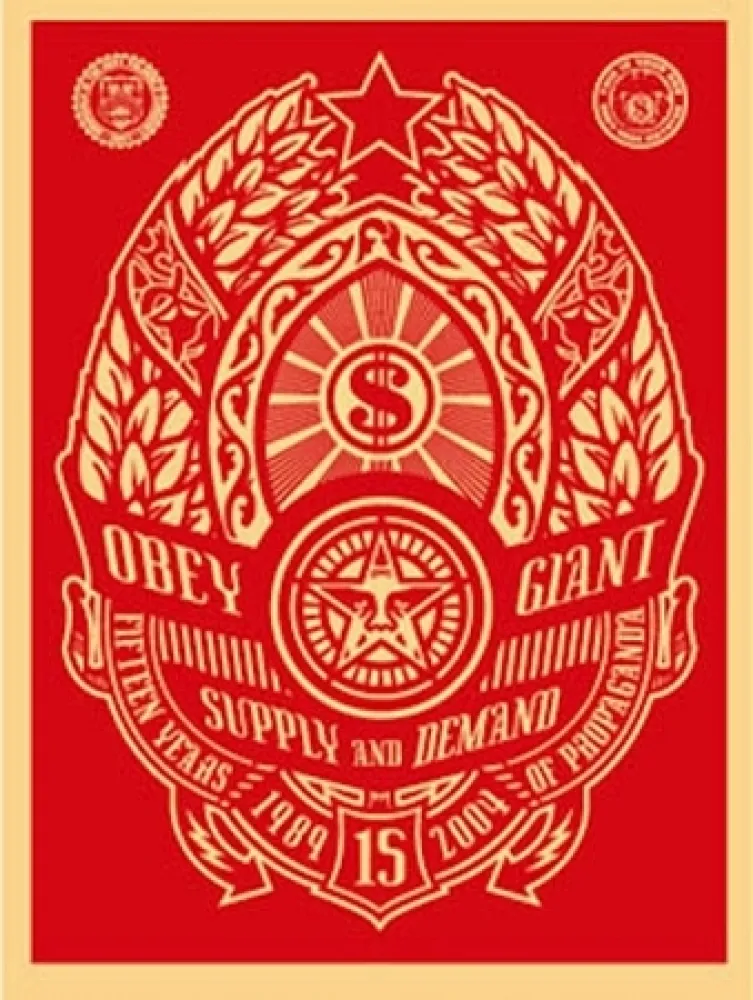 Serigrafia Fairey - Supply and Demand (Red) 