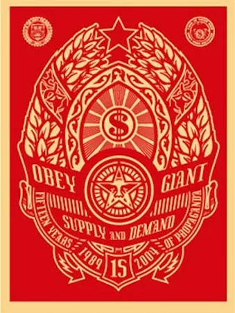 Serigrafia Fairey - Supply and Demand (Red) 