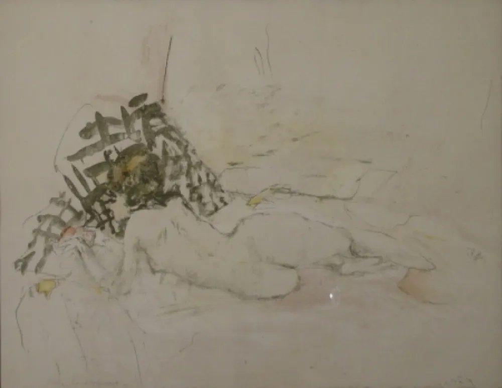 Litografia Falk - (Liegender Akt