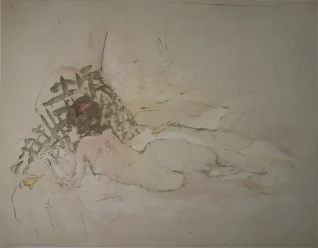 Litografia Falk - Liegender Akt