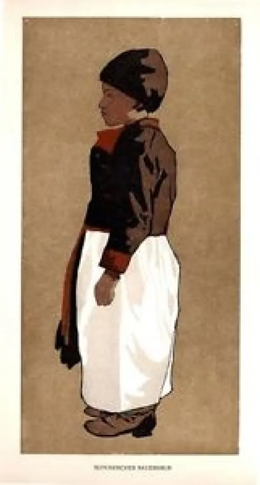 Incisione Su Legno Fanto - Slovakischer Bauernbub / Slovak Farmboy