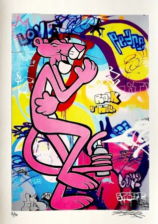 Litografia Fat - Pink Panther Rock & Roll