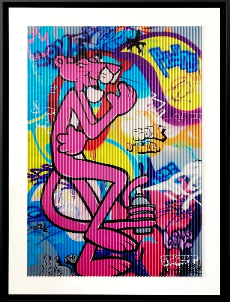 Serigrafia Fat - Pink Panther Rock & Roll