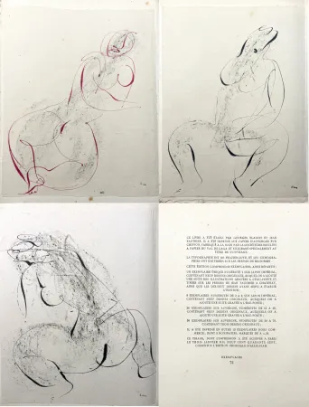 Libro Illustrato Fautrier - Georges Bataille.  L'ALLELUIAH. Catéchisme de Dianus. Avec 3 dessins originaux de Jean Fautrier (Blaizot, Paris 1947)