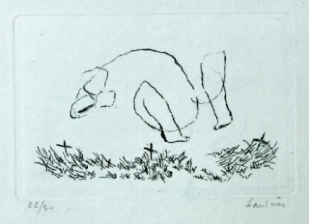 Acquaforte Fautrier - L'Alleluiah-petit nu M