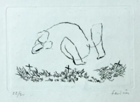 Acquaforte Fautrier - L'Alleluiah-petit nu M