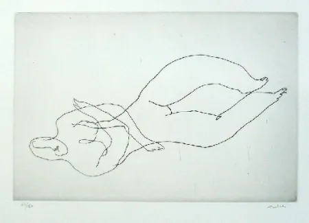 Acquaforte Fautrier - Nu couché II
