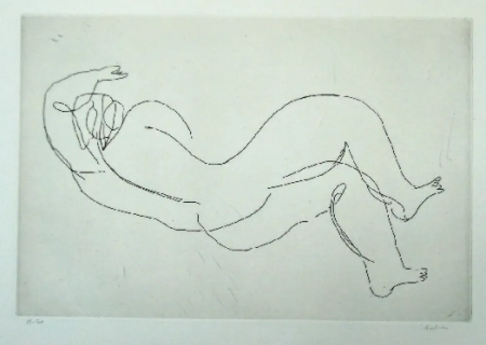 Acquaforte Fautrier - Nu couché III